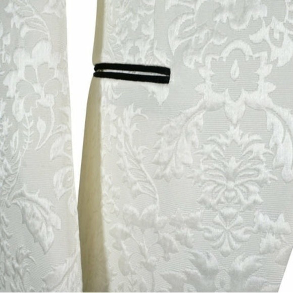 SEBASTIAN CRUZ COUTURE VANILLA & BLACK FIORE DINNER JACKET 44R - Picture 4 of 6